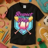 Baseball Drip Boy Home Plate Sports Respect The Drip  Kids T-Shirt thumb 3