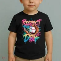Baseball Drip Boy Ice Cream Drip Respect The Drip  Toddler T-Shirt thumb 2