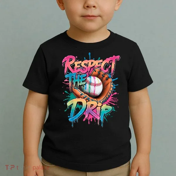 Baseball Drip Boy Ice Cream Drip Respect The Drip  Toddler T-Shirt