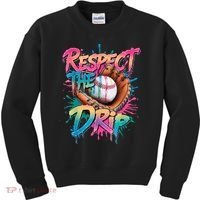 Baseball Drip Boy Ice Cream Drip Respect The Drip  Kids Sweatshirt thumb 0