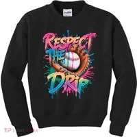Baseball Drip Boy Ice Cream Drip Respect The Drip  Kids Sweatshirt thumb 0