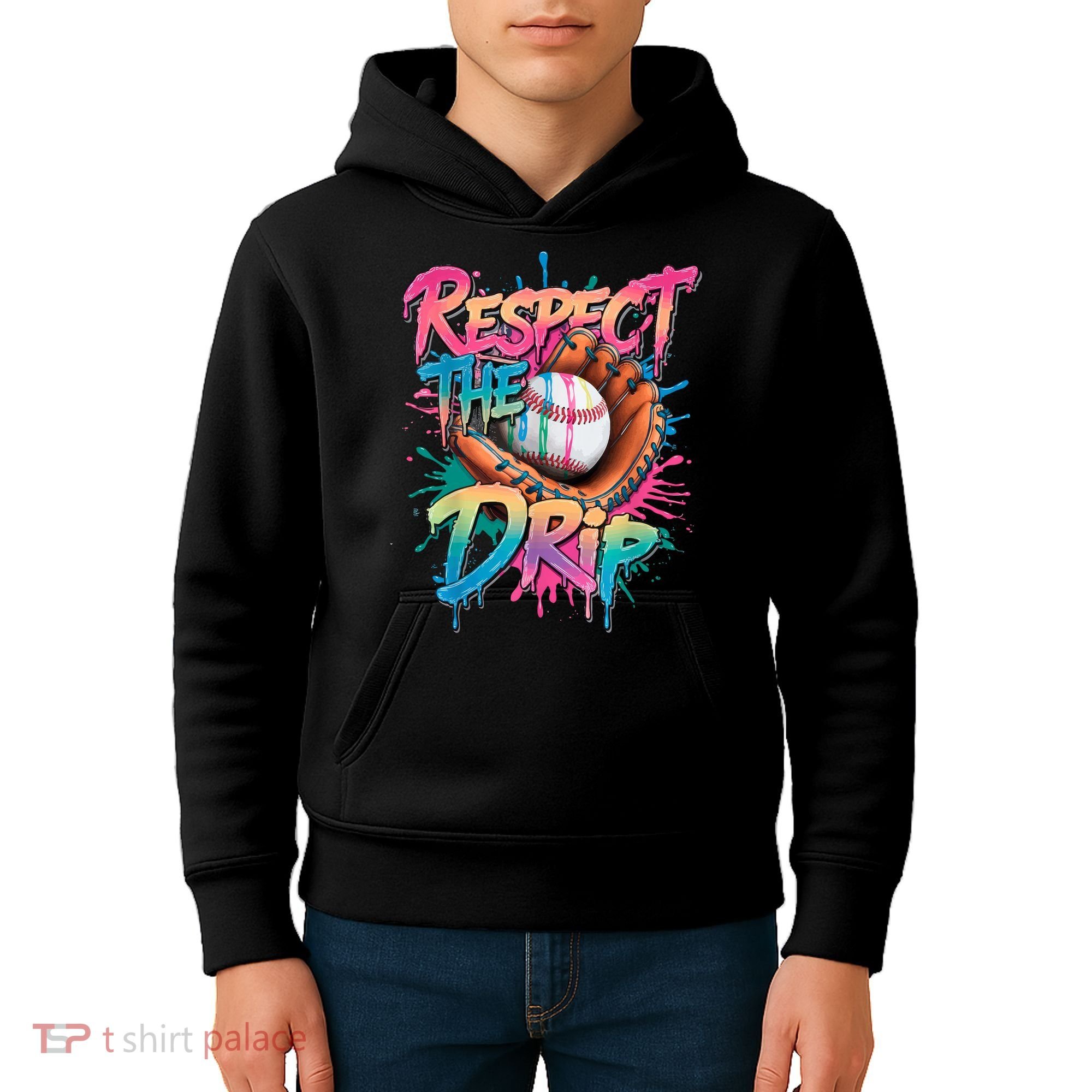 Baseball Drip Boy Ice Cream Drip Respect The Drip  Kids Hoodie