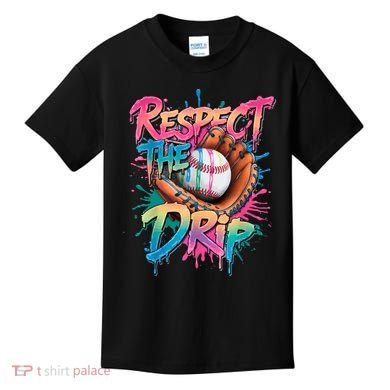Baseball Drip Boy Ice Cream Drip Respect The Drip  Kids T-Shirt