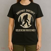 Bigfoot Doesnt Believe In You Either T Bigfoot Is Real T-Shirt thumb 4