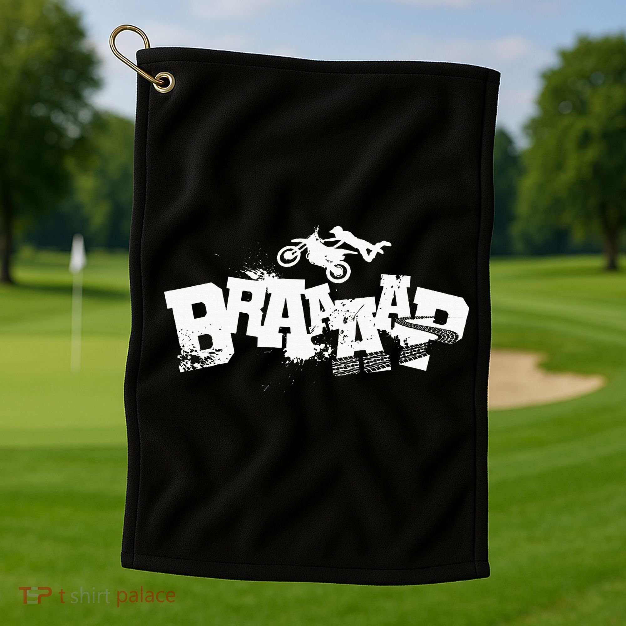 Braaap Dirt Biking Boy Dirt Bike Golf Towel