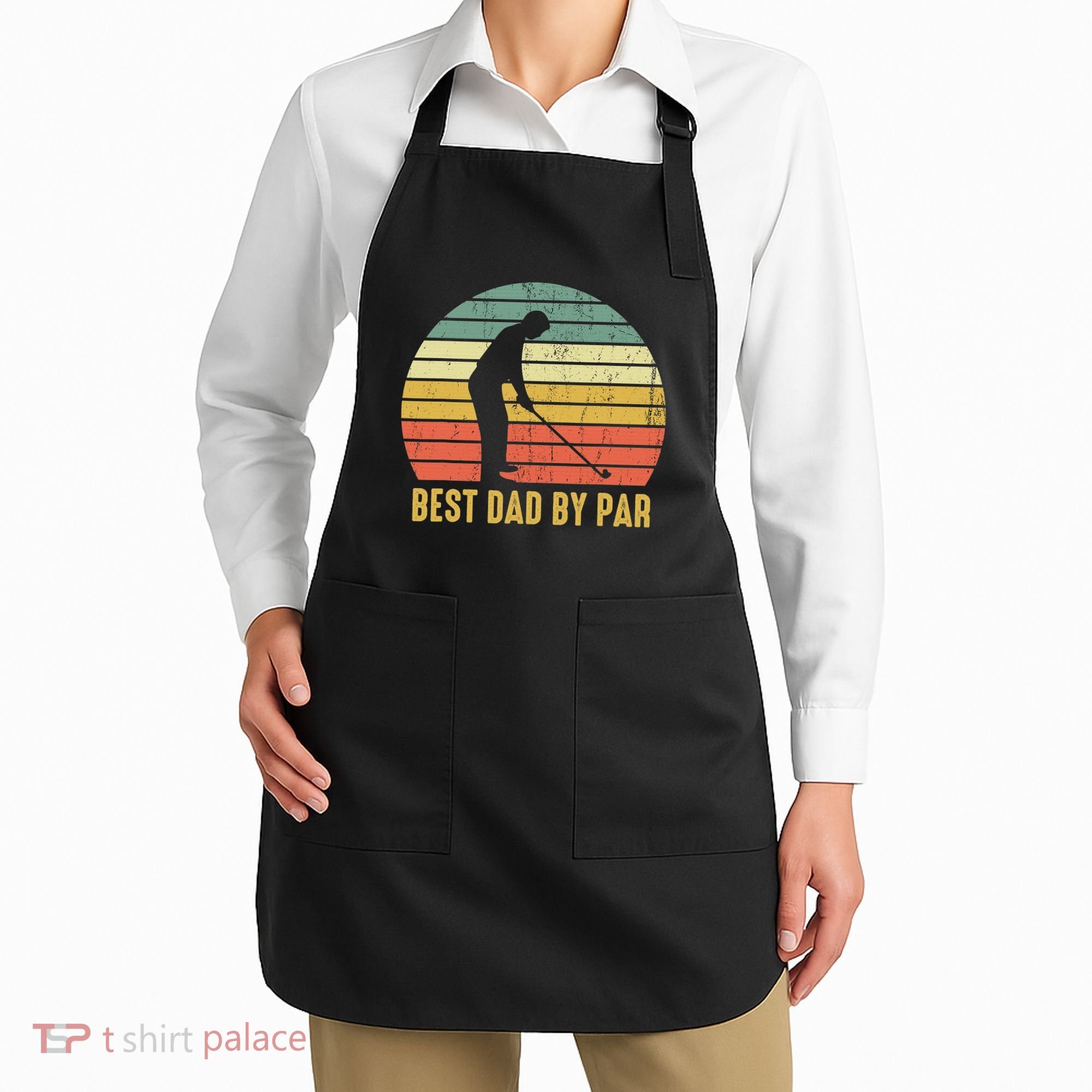 Best Dad By Par Disc Golf Golfer Player Funny Father's Day Apron