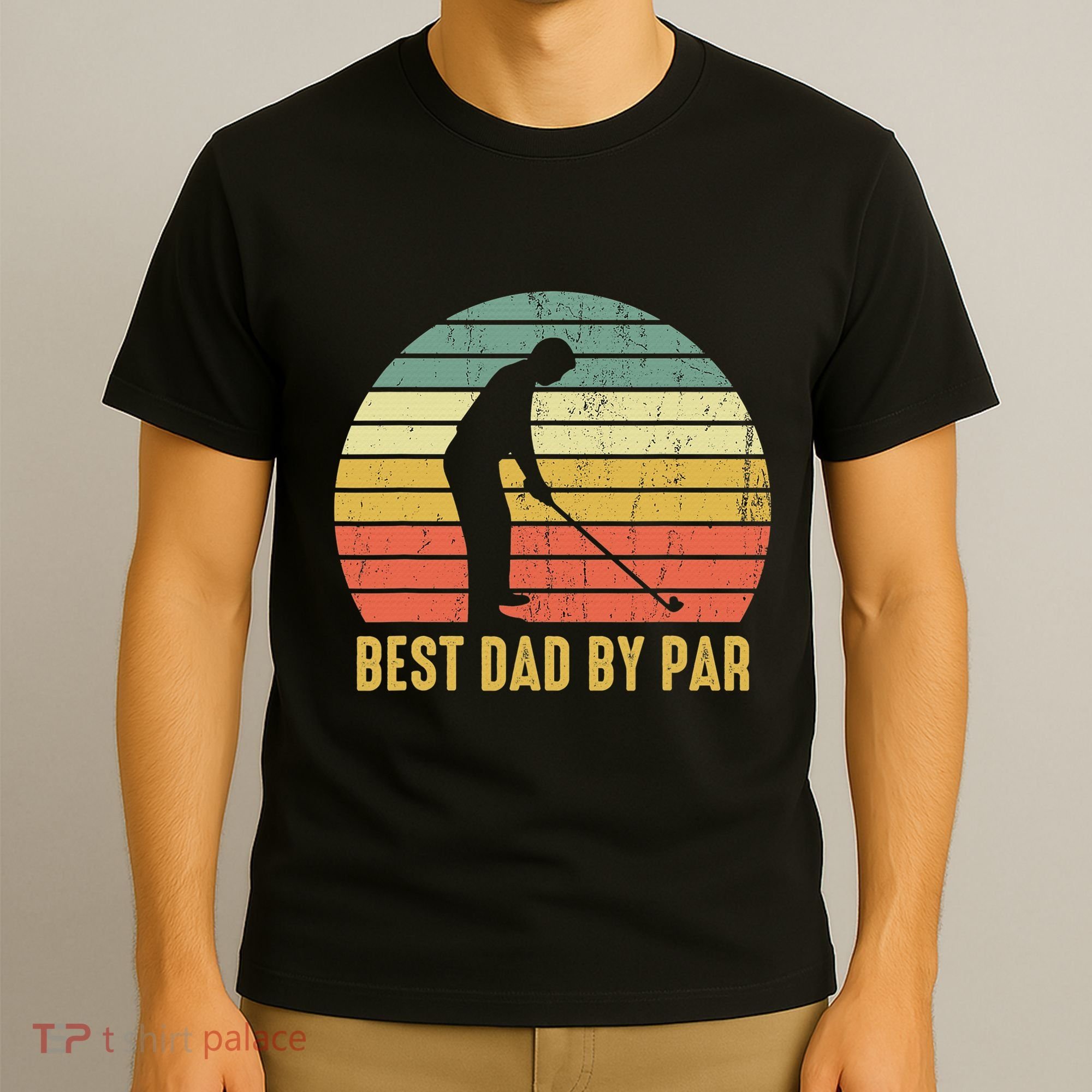 Best Dad By Par Disc Golf Golfer Player Funny Father's Day T-Shirt