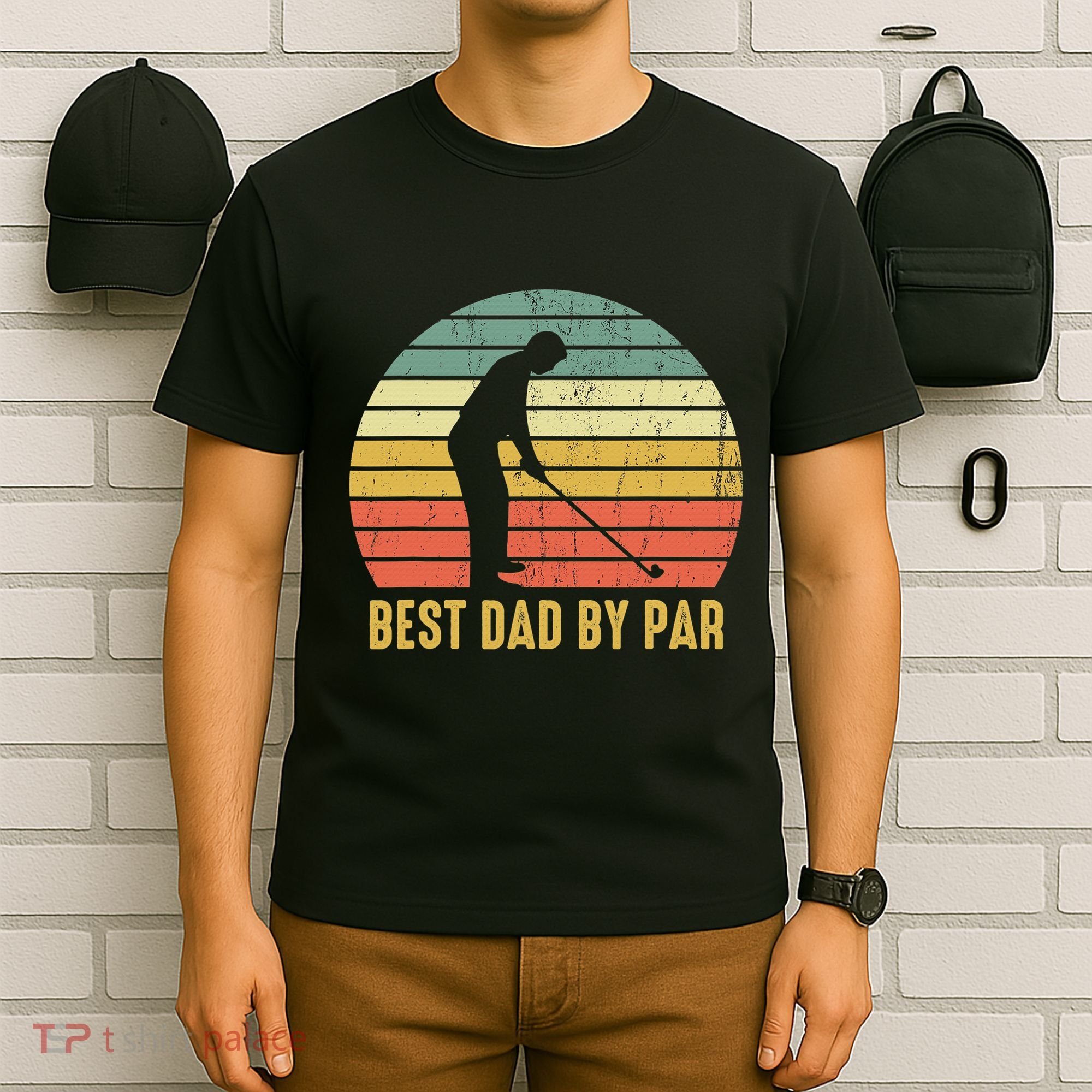 Best Dad By Par Disc Golf Golfer Player Funny Father's Day T-Shirt