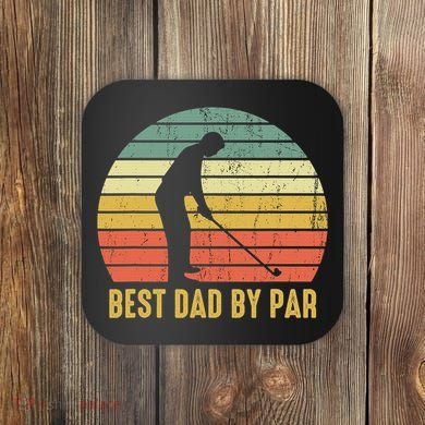 Best Dad By Par Disc Golf Golfer Player Funny Father's Day Coaster