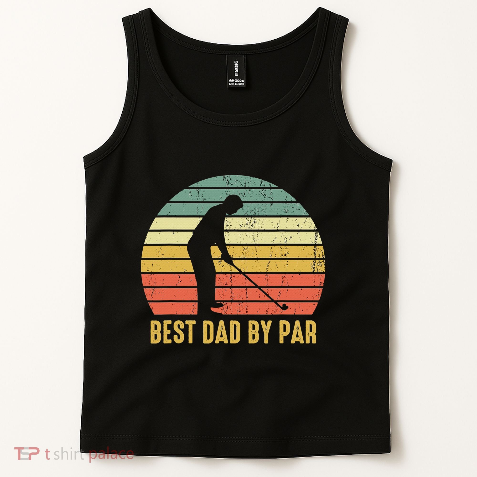 Best Dad By Par Disc Golf Golfer Player Funny Father's Day Tank Top