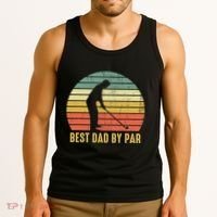 Best Dad By Par Disc Golf Golfer Player Funny Father's Day Tank Top thumb 3