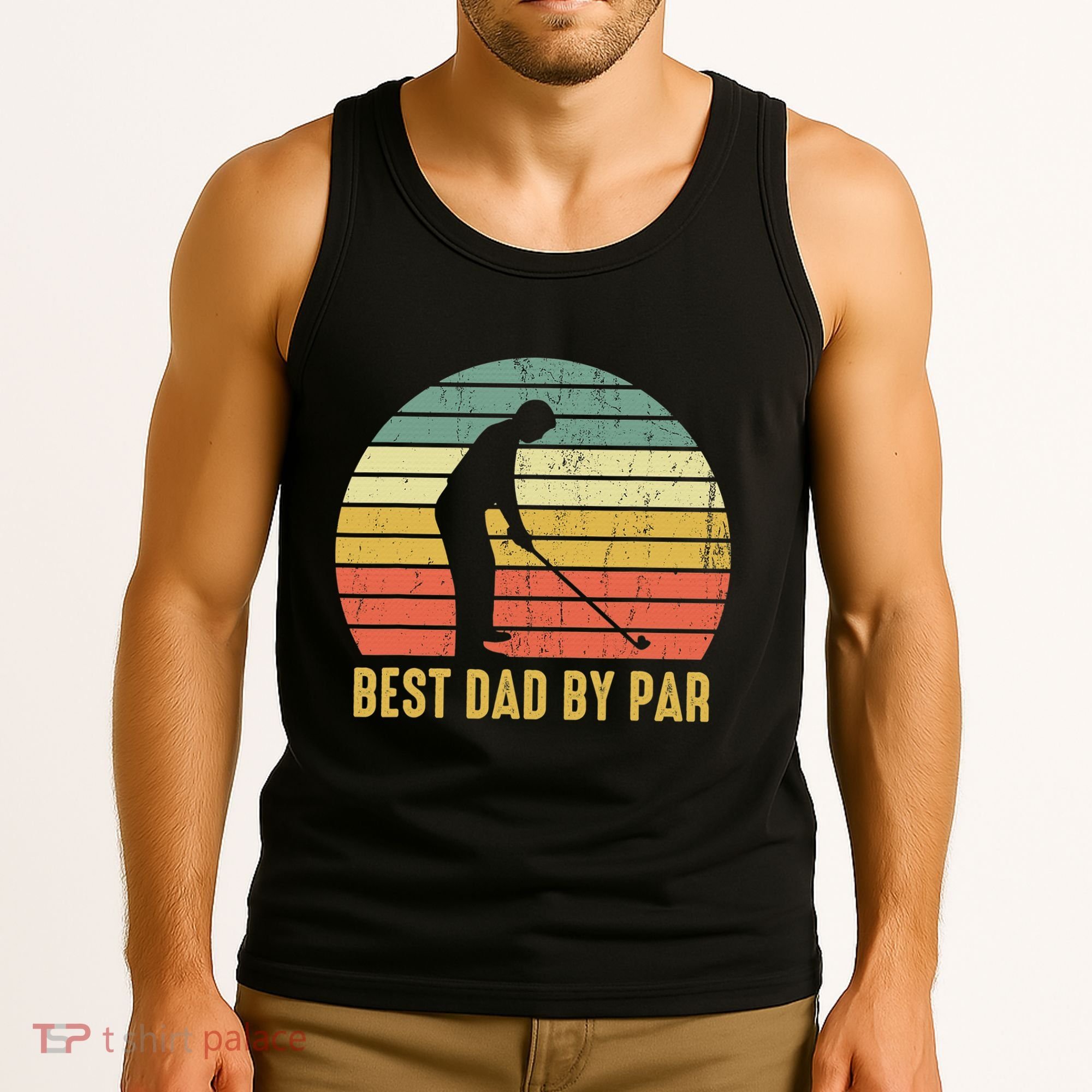 Best Dad By Par Disc Golf Golfer Player Funny Father's Day Tank Top