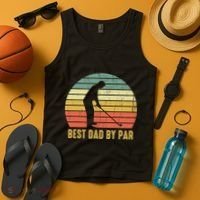 Best Dad By Par Disc Golf Golfer Player Funny Father's Day Tank Top thumb 4