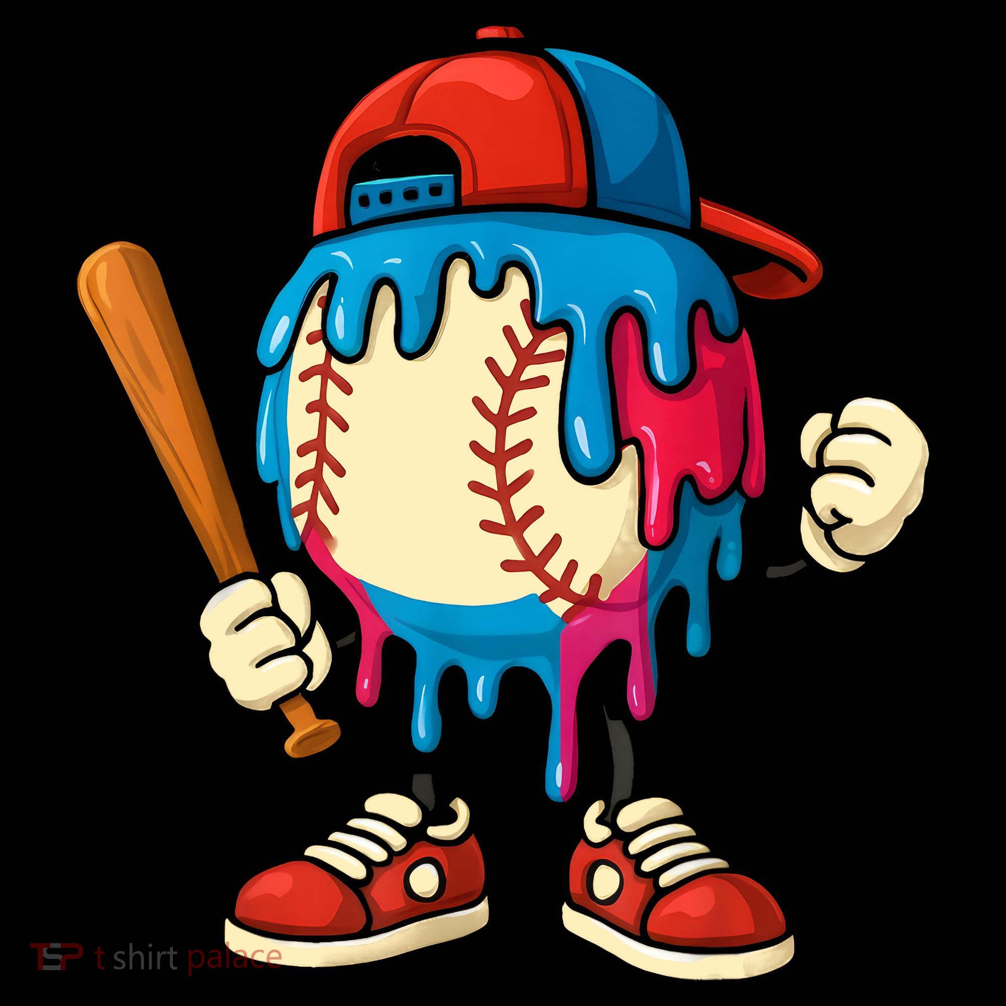 Baseball Drip Boy Ice Cream Drip Sport Game Day  Button