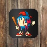 Baseball Drip Boy Ice Cream Drip Sport Game Day  Coaster thumb 0