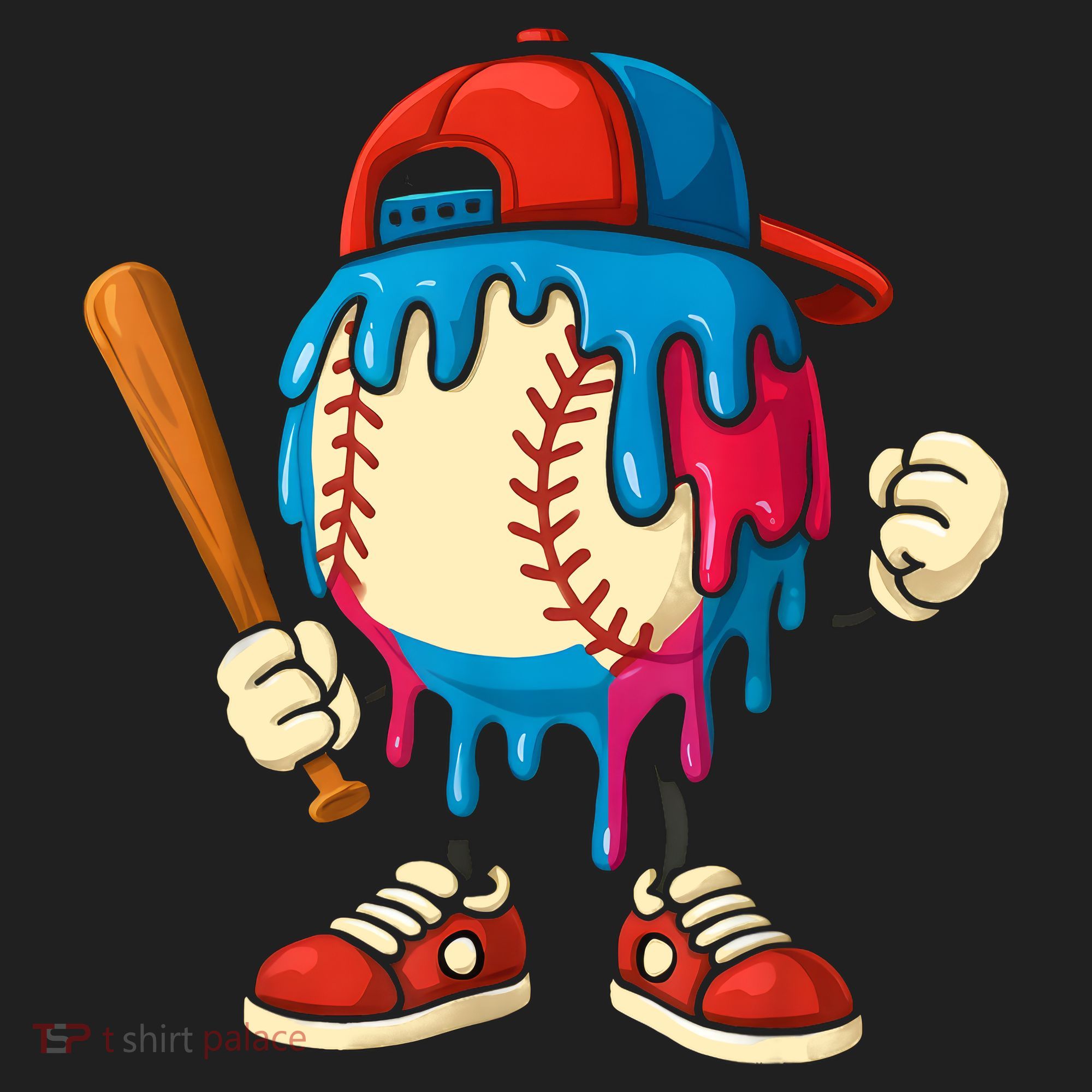Baseball Drip Boy Ice Cream Drip Sport Game Day  Tumbler