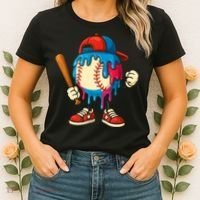 Baseball Drip Boy Ice Cream Drip Sport Game Day  Women's T-Shirt thumb 2