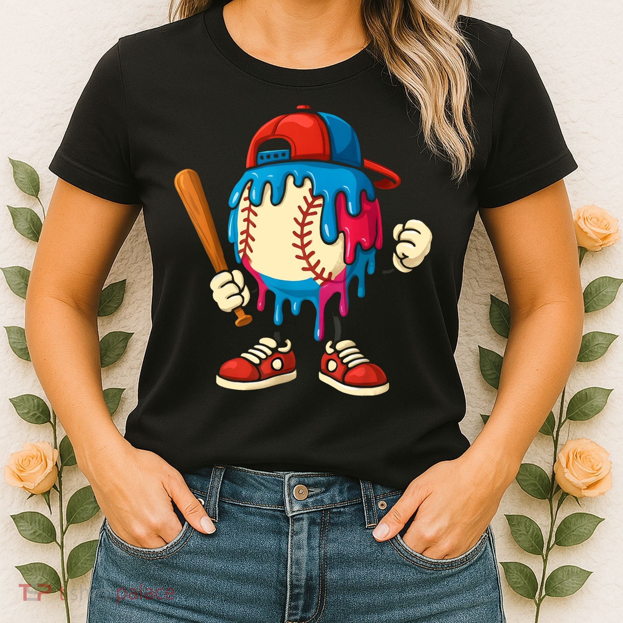 Baseball Drip Boy Ice Cream Drip Sport Game Day  Women's T-Shirt