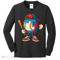 Baseball Drip Boy Ice Cream Drip Sport Game Day  Kids Long Sleeve Shirt thumb 0