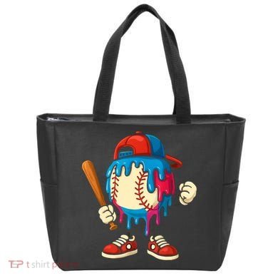 Baseball Drip Boy Ice Cream Drip Sport Game Day  Tote Bag
