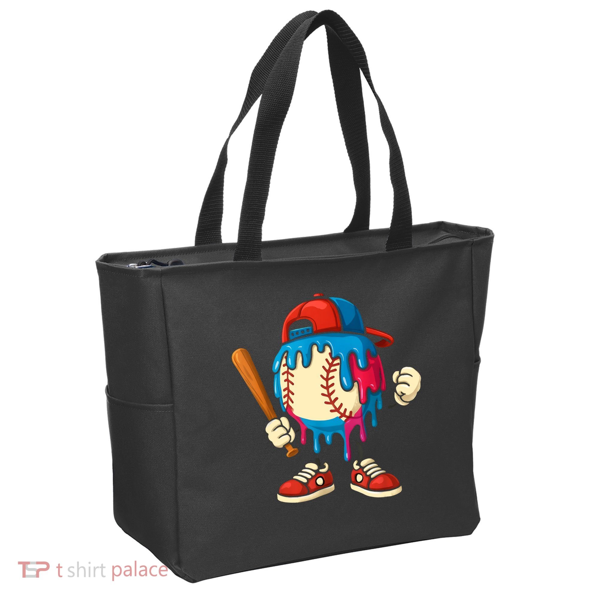Baseball Drip Boy Ice Cream Drip Sport Game Day  Tote Bag