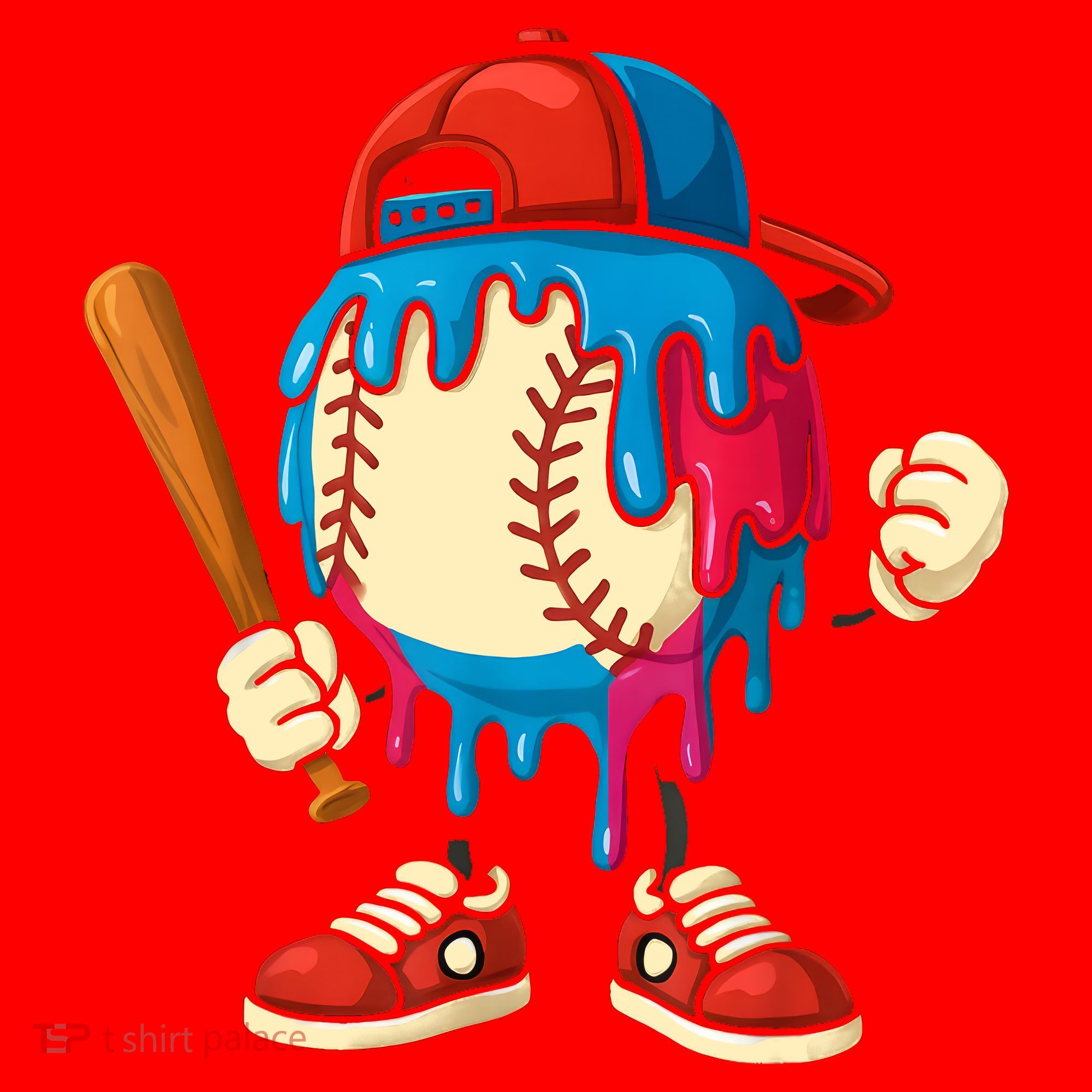 Baseball Drip Boy Ice Cream Drip Sport Game Day  Santa Hat