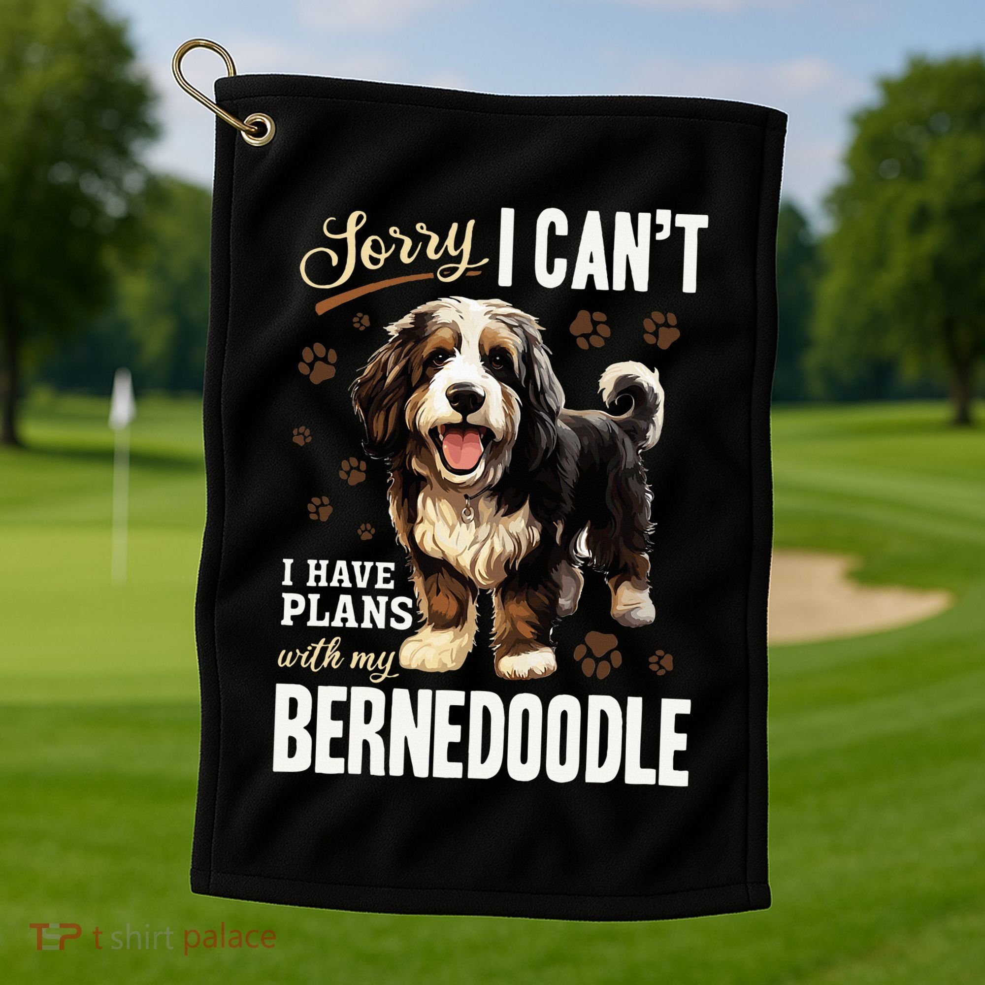 Bernedoodle Dog Breed Pet Sorry, I Can´t I Have Plans Golf Towel