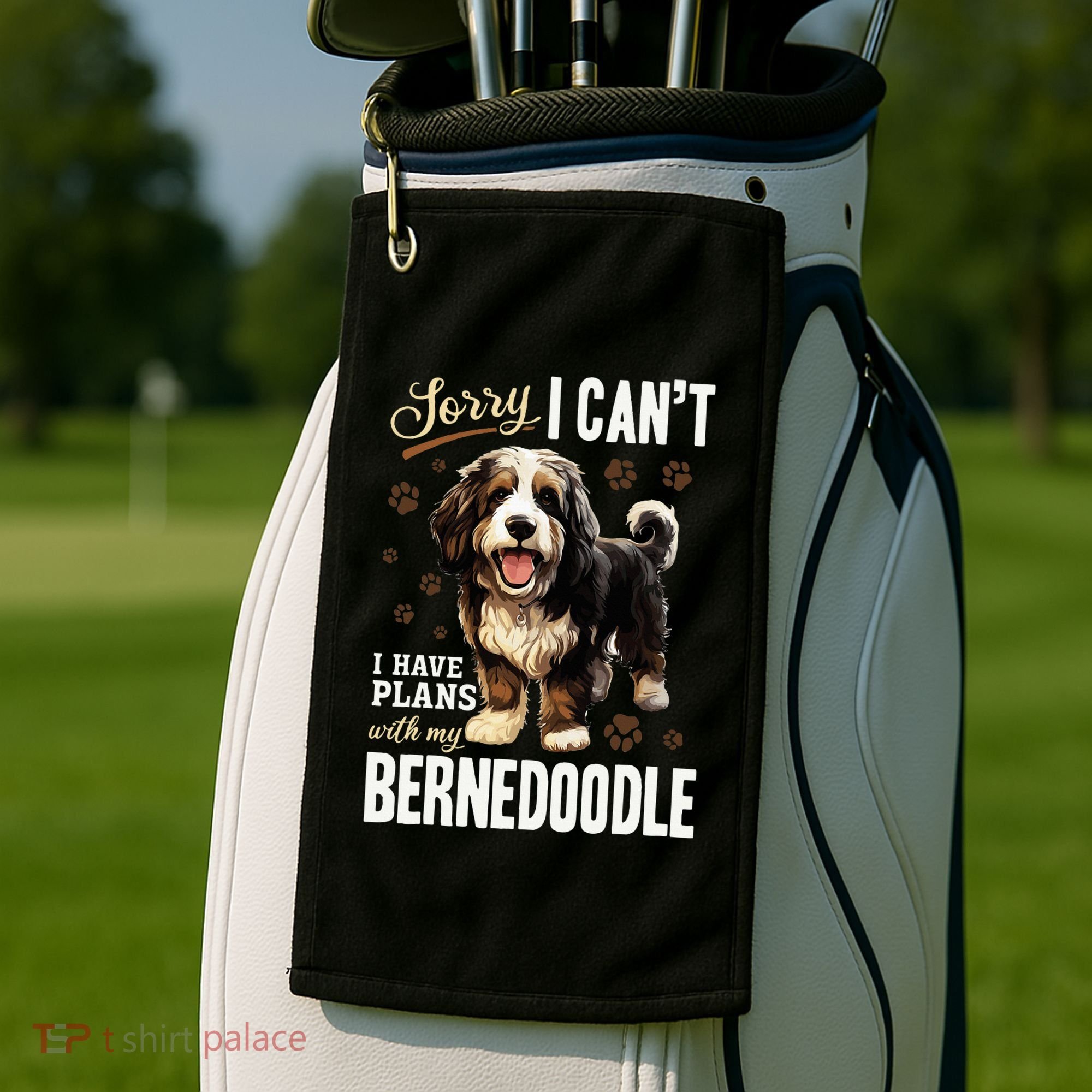 Bernedoodle Dog Breed Pet Sorry, I Can´t I Have Plans Golf Towel