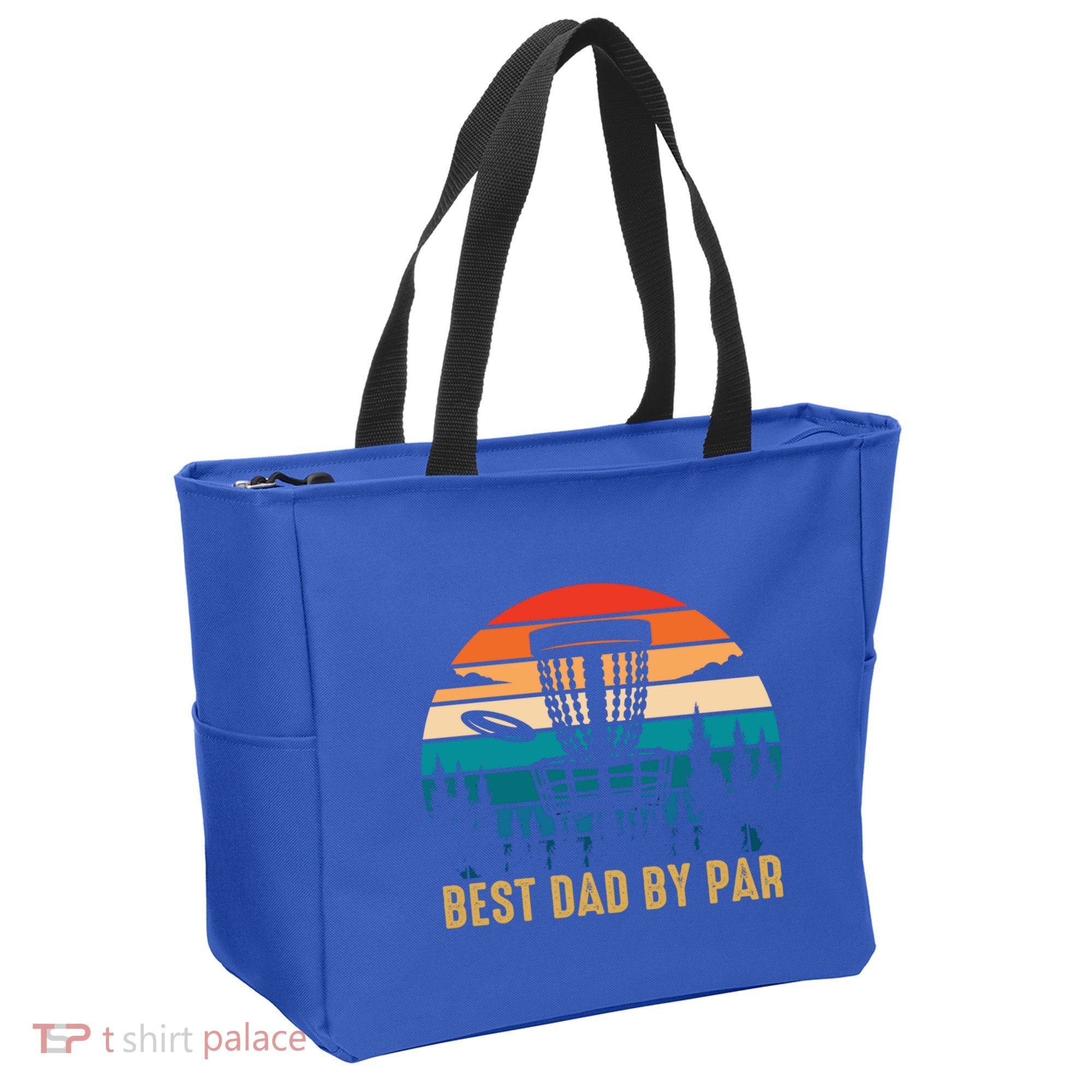 Best Dad By Par Funny Disc Golfing Dad Meaningful Gift Tote Bag