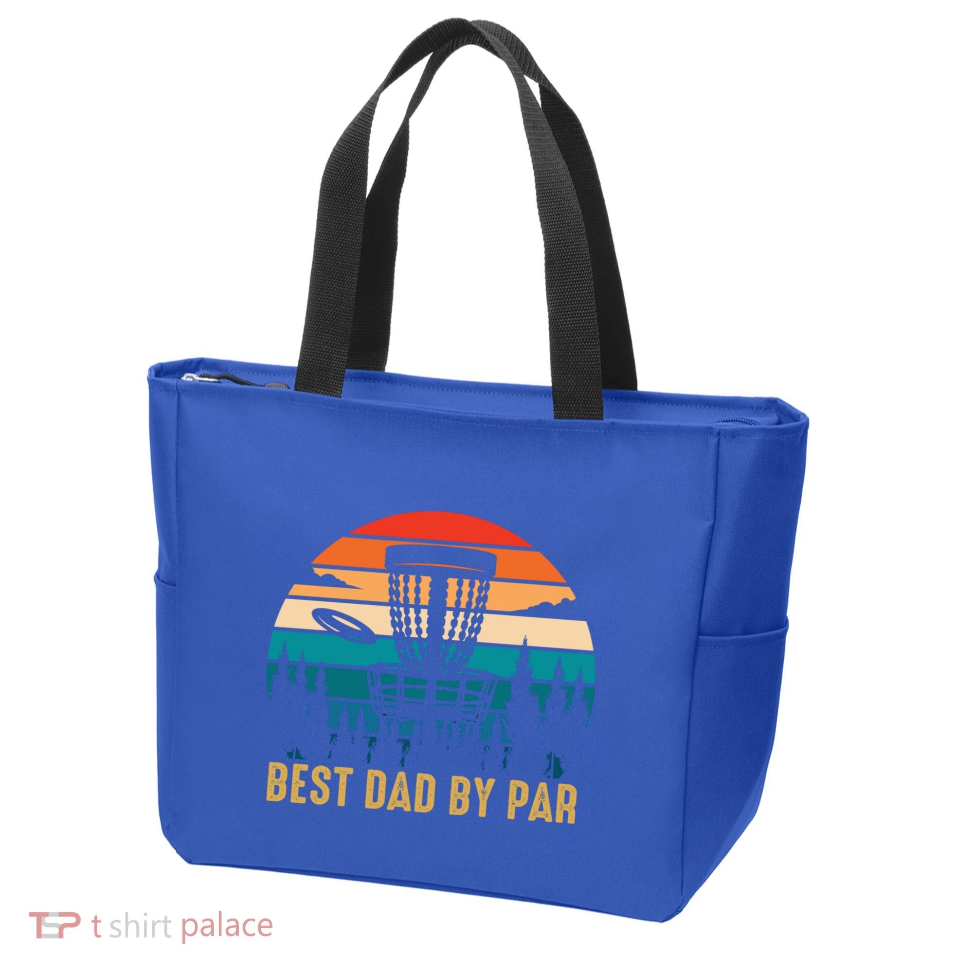 Best Dad By Par Funny Disc Golfing Dad Meaningful Gift Tote Bag
