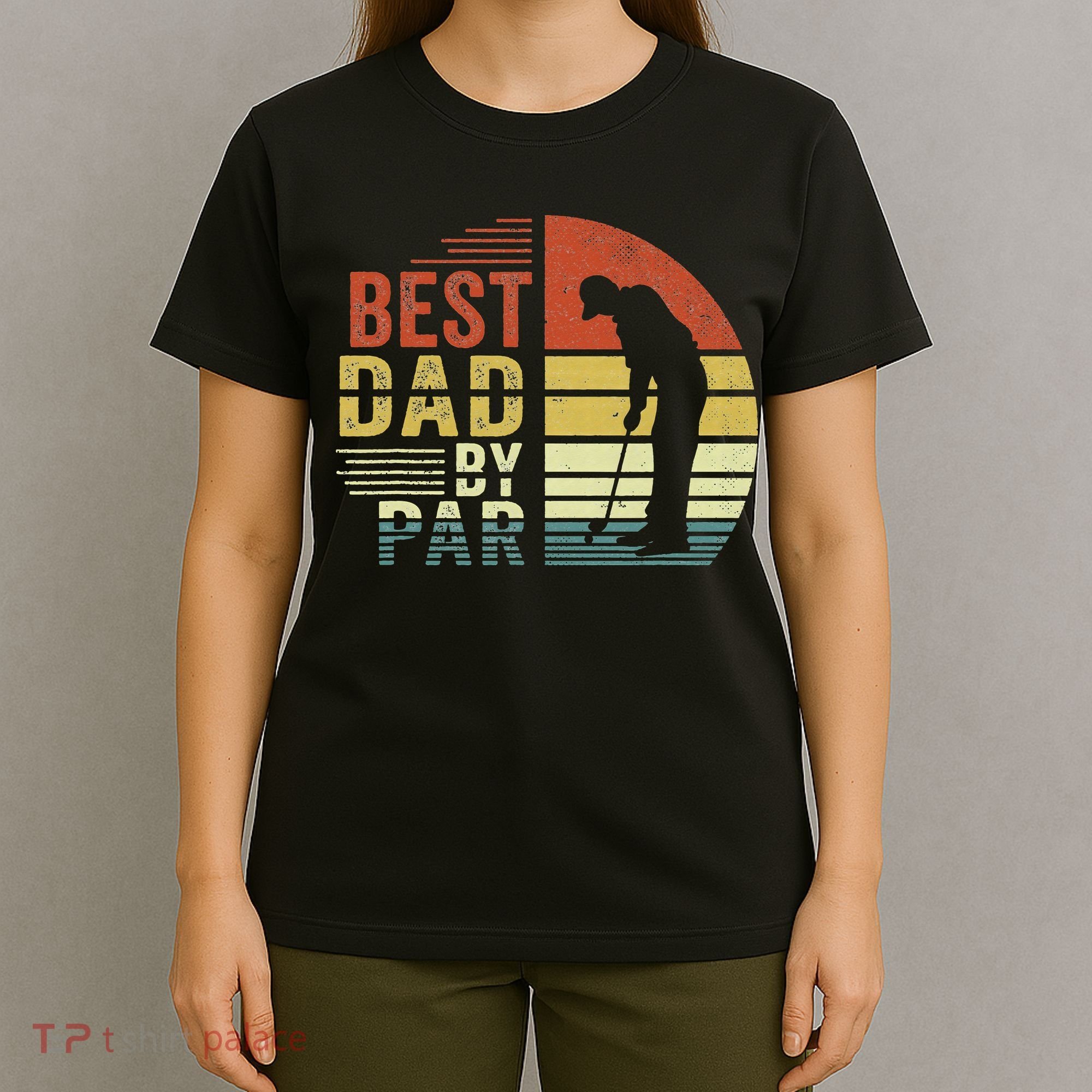 Best Dad By Par Golf Golfer Vintage Father's Day T-Shirt
