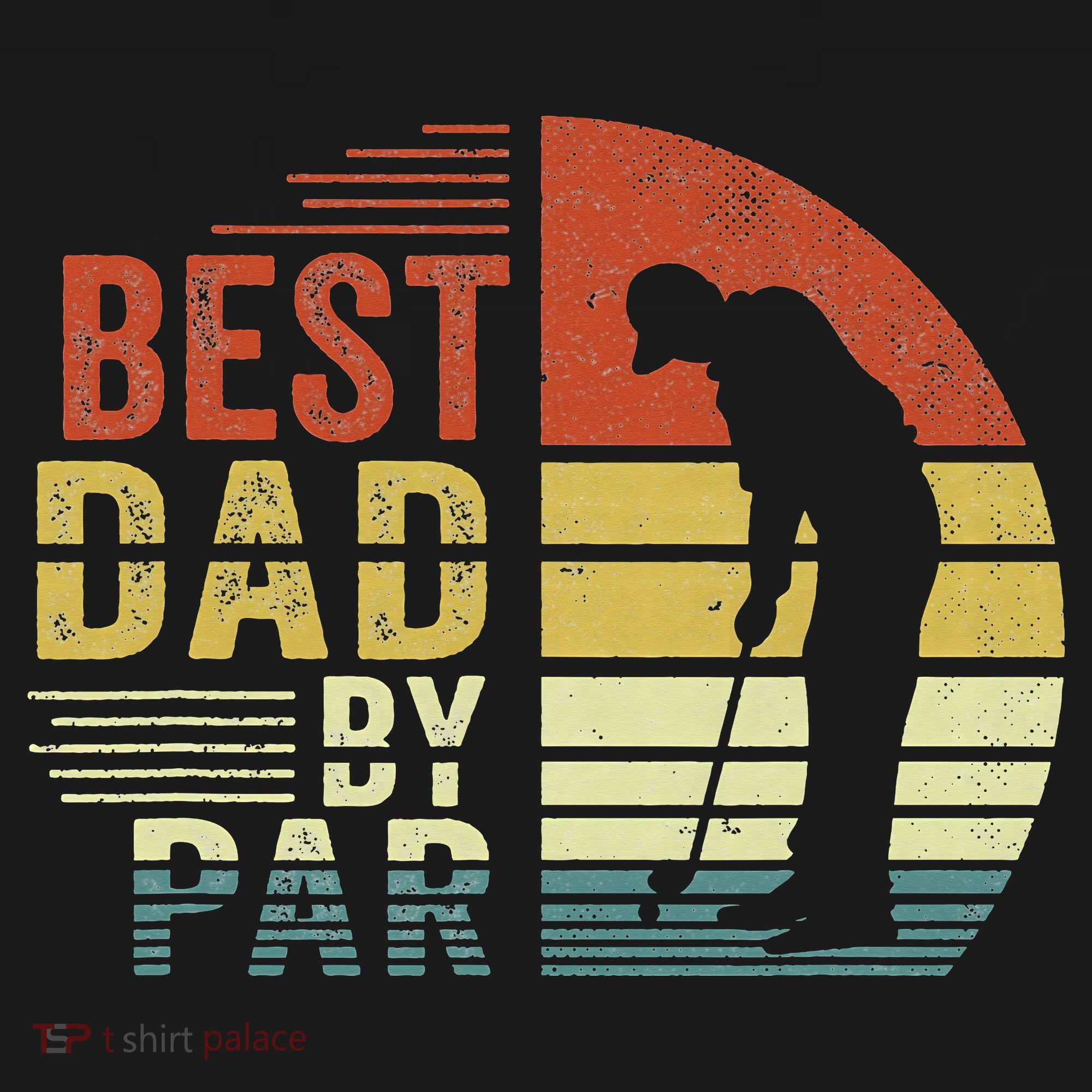 Best Dad By Par Golf Golfer Vintage Father's Day T-Shirt
