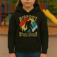 Bigfoot Doesn't Believe In You Either Kids Hoodie thumb 3