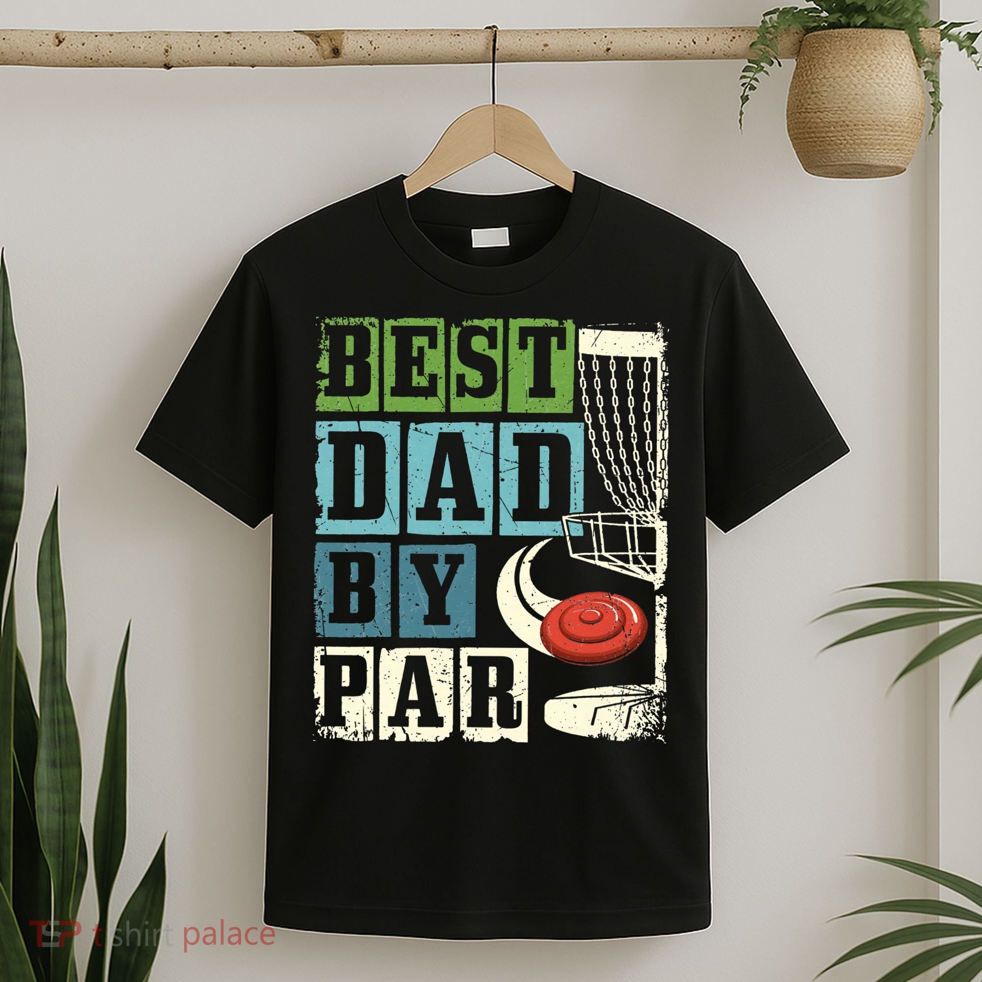 Best Dad By Par Funny Disc Golf Player Flying Disc Golfer T-Shirt