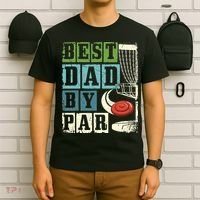 Best Dad By Par Funny Disc Golf Player Flying Disc Golfer T-Shirt thumb 6