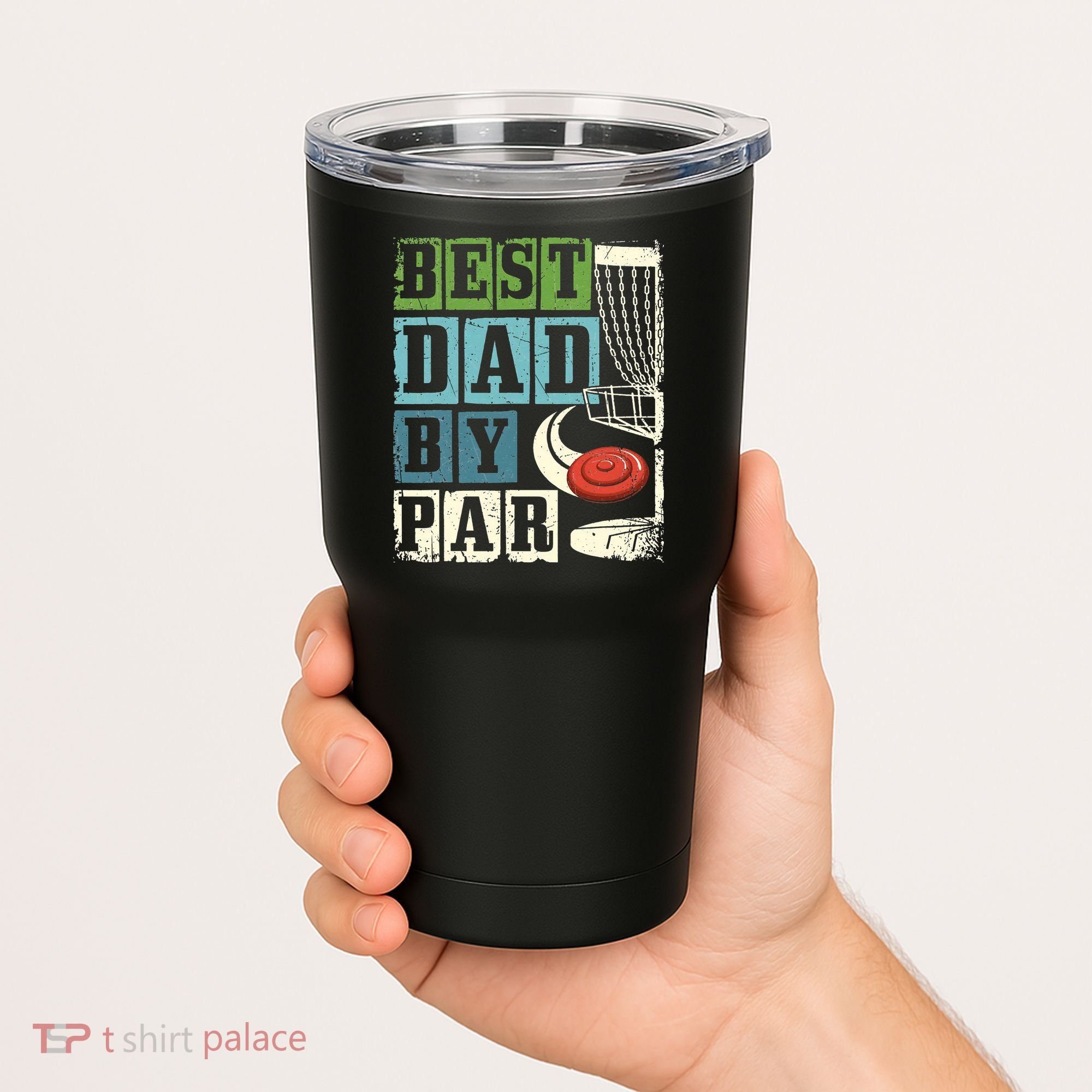 Best Dad By Par Funny Disc Golf Player Flying Disc Golfer Tumbler