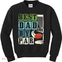 Best Dad By Par Funny Disc Golf Player Flying Disc Golfer Kids Sweatshirt thumb 0