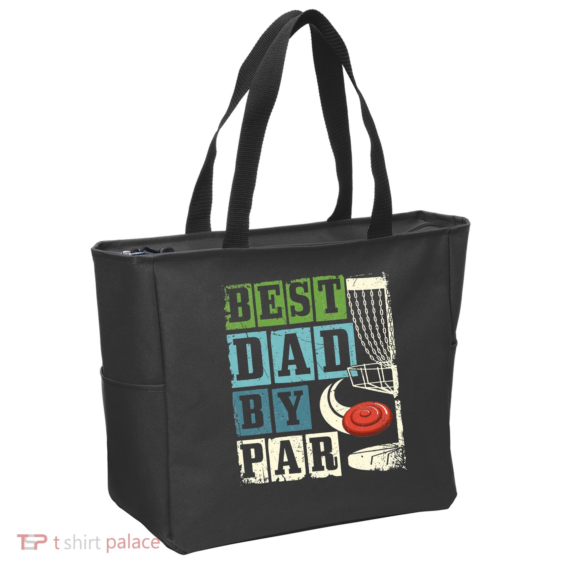 Best Dad By Par Funny Disc Golf Player Flying Disc Golfer Tote Bag
