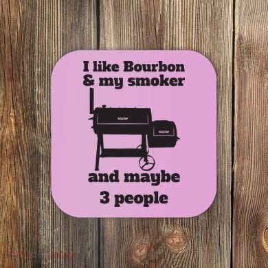Best Dad BBQ Smoker Grill Lover Bourbon Whiskey Coaster