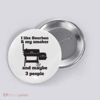 Best Dad BBQ Smoker Grill Lover Bourbon Whiskey Button thumb 0