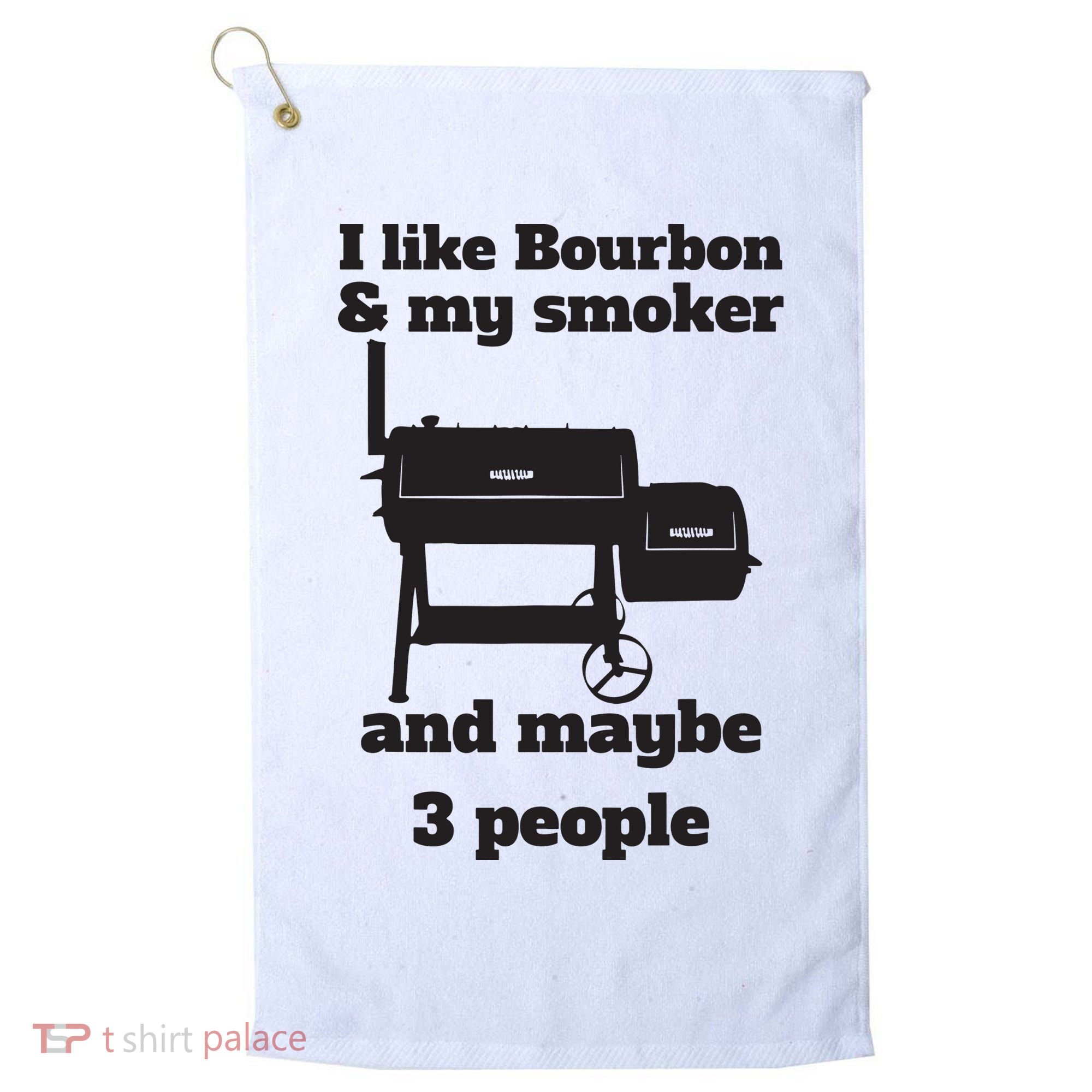 Best Dad BBQ Smoker Grill Lover Bourbon Whiskey Golf Towel