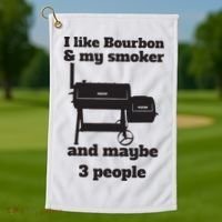 Best Dad BBQ Smoker Grill Lover Bourbon Whiskey Golf Towel thumb 1