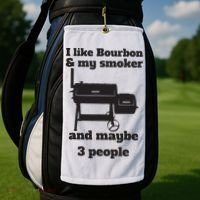 Best Dad BBQ Smoker Grill Lover Bourbon Whiskey Golf Towel thumb 2