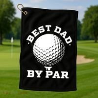Best Dad By Par Gift Funny Golf Player Father's Day Gift Golf Towel thumb 1