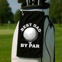Best Dad By Par Gift Funny Golf Player Father's Day Gift Golf Towel thumb 2