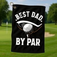 Best Dad by Par Funny Golf Player Father's Day Golf Towel thumb 1