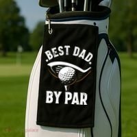 Best Dad by Par Funny Golf Player Father's Day Golf Towel thumb 2