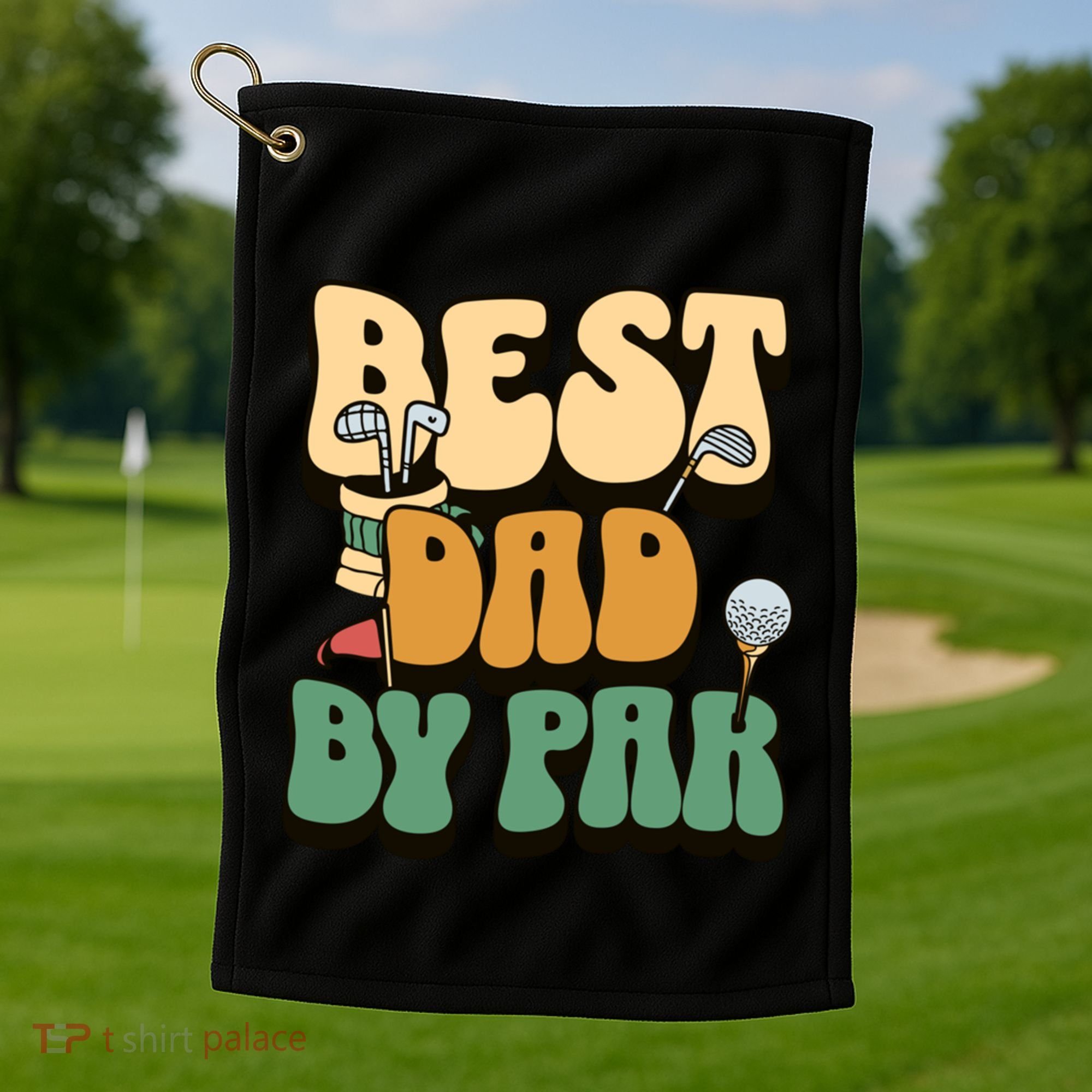 Best Dad By Par Golf FatherS Day Birthday Gift Golf Towel