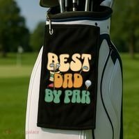 Best Dad By Par Golf FatherS Day Birthday Gift Golf Towel thumb 2