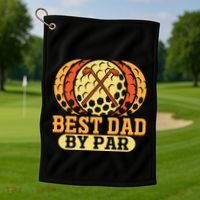 Best Dad By Par Father´s Day Golf Cool Gift Golf Towel thumb 1
